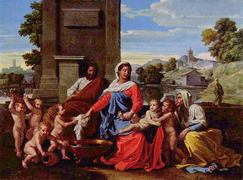 Nicolas Poussin Heilige Familie oil painting image